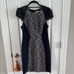 Moulinette Soeurs Navy and White Patterned Mini Dress